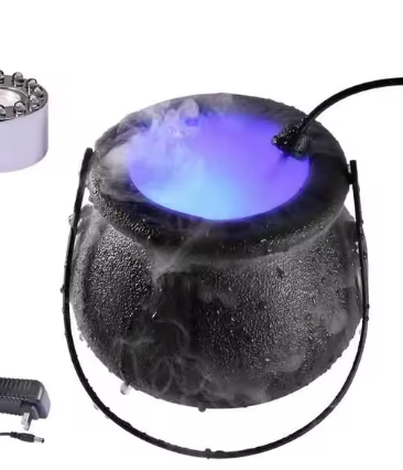 Witch's Cauldron Fog Machine – Color-Changing LED